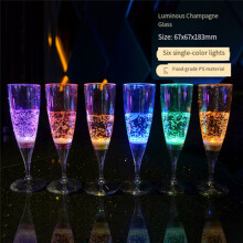 Luminous Bar Cup KTV Luminous Cocktail Glass 6pcs Luminous Cups Food Grade Plastic Wine Glass LED Light Glasses Battery