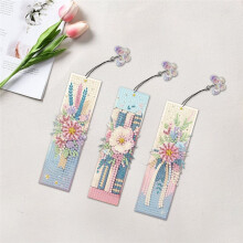 3Pcs Special Shape Diamond Painting Bookmarks with Pendant DIY Diamond Art Bookmarks Kits Gift for Reader Crafts Lover