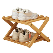 Bamboe Multi-Layer Vouwbare Schoenenrek, Uitschuifbare Huishoudelijke Opslagplank, Ruimtebesparende Schoenenorganizer, Primaire Kleur
