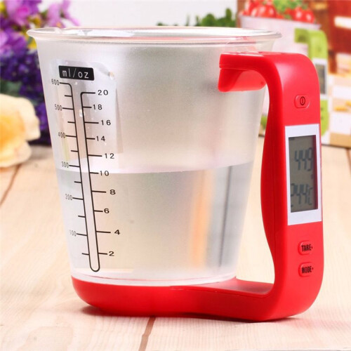 Kitchen Scales Temperature Measurement Cups Electronic Tool with LCD Display Digital Beaker Hostweigh Measuring Cup 1