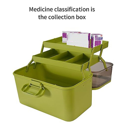 Transparent Three-Layer Folding Storage Box with Detachable Medicine Box Portable Medicine Storage Container 2