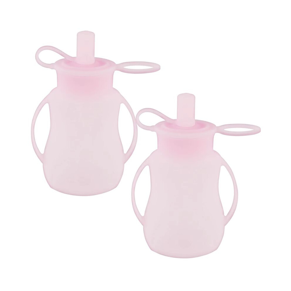 2Pcs Silicone Children Food Supplement Pouches - Leak-Proof, Squeeze & Suckable Milk/Juice Storage Bags