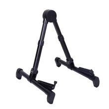 Foldable Guitar Stand for Acoustic Electric Bass Guitars, Lightweight Stable Holder, Black