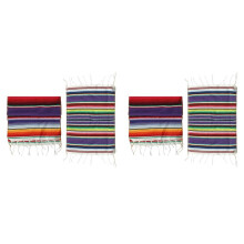 Mexican Table Runner with Place Mats,Mexican Assorted Place Mats 14 x 84 Inch (2 Table Runner + 16 Placemats)