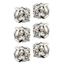 3 Paar Mode Ohrstecker Ohrring Weiß + Silber Farbe