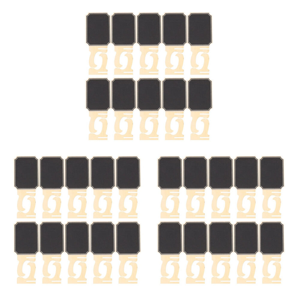 Semoic 60 Pack Chalkboards With Support Easels Stand,Place Cards Small Rectangle Little Wood Blackboard For Weddings
