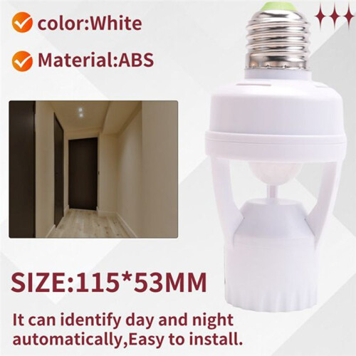 3PCS AC 110-220V 360 Pir Induction Motion Sensor IR Infrared Human E27 Plug Socket  Base Led Bulb Lamp Holder 2
