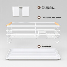 Mesa de Cocina con Bandeja de Goteo Desmontable, Escurridor de Vajilla, Escurridor de Platos , Escurridor de Vajilla Multifuncional