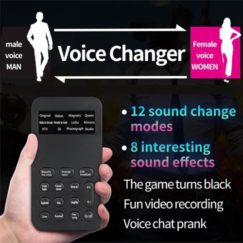 S9 Voice Changer 12 Voice Changing Modulator with Adjustable Voice Functions Phone Computer Sound Card Mic Tool