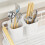 Kitchen Table with Detachable Drip Tray, Tableware Rack, White Dish Drain Rack, Multifunctional Tableware Storage Rack 9