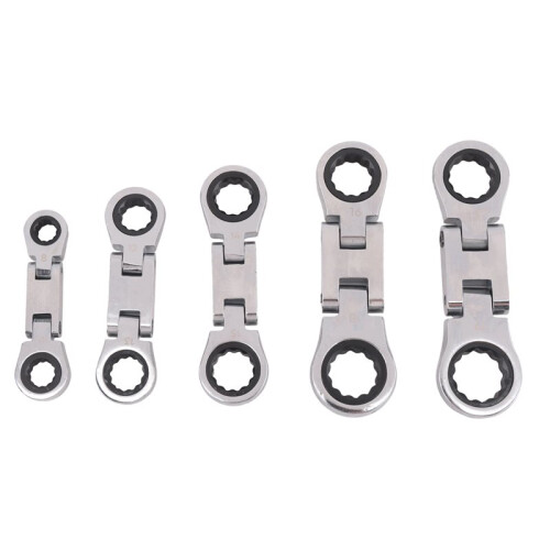 5-Piece Flex- Stubby Ratcheting Combination Wrench Set,  Wrench Set, Double Box End Flex-,  Spanner Set 1