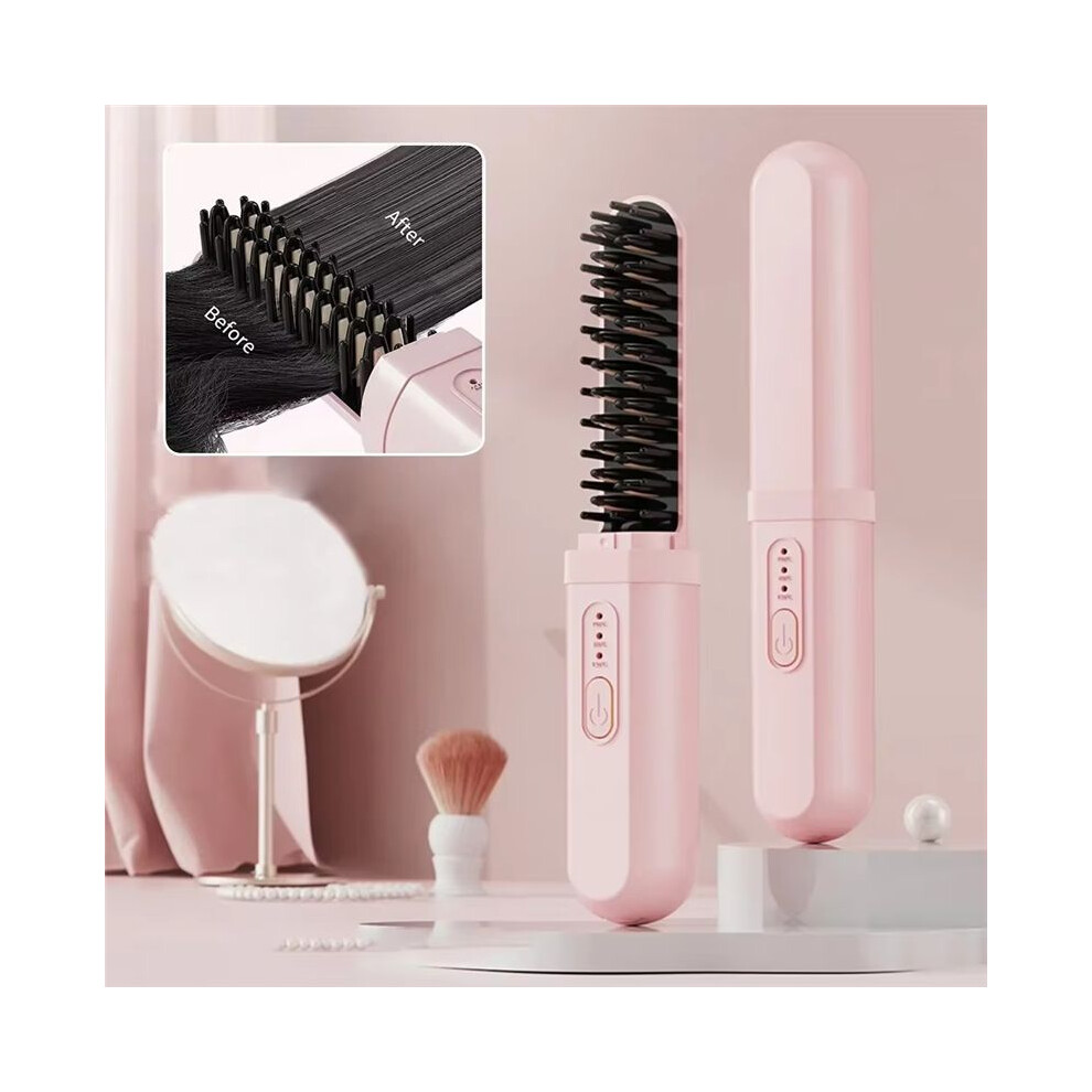 Tlily Portable Wireless Hair Straightener,Rechargeable, Dual-Purpose Curling Iron With Negative Ion Technology