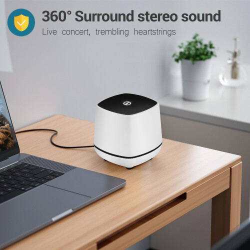 Desktop Speaker USB Powered and 3.5mm Audio Input Wired Computer Audio for PC/ Phone and Tablet Computer 1