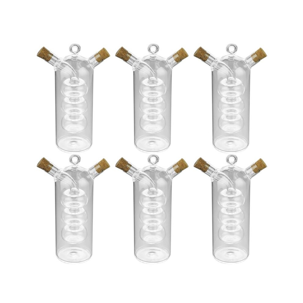 Semoic 6X 2-In-1 Double Layer Bottle Sauce Oil Vinegar Glass Bottle Condiment Seasoning Sealed Kitchen Storage