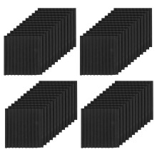 48 Pcs Black Acoustic Panels Soundproofing Foam Acoustic Tiles Studio Foam Sound Wedges 2.5 x 30 x 30cm