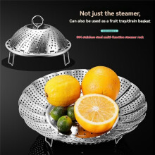 Stainless Steel Steamer Basket, Expandable to Fit Various Pots, Ideal for Food and Vegetables
