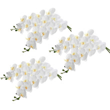 6Pcs 38 Zoll Künstliche Echte Kontakt Orchideen Blumen 9Heads Latex Phalaenopsis Stiele für DIY Hochzeit Mittelstücke, Küche