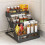 Suitable for Countertop Storage Seasoning Rack Storage Rack Iron Kitchen Spice Storage Rack 3-Layer Foldable Spice Rack 4