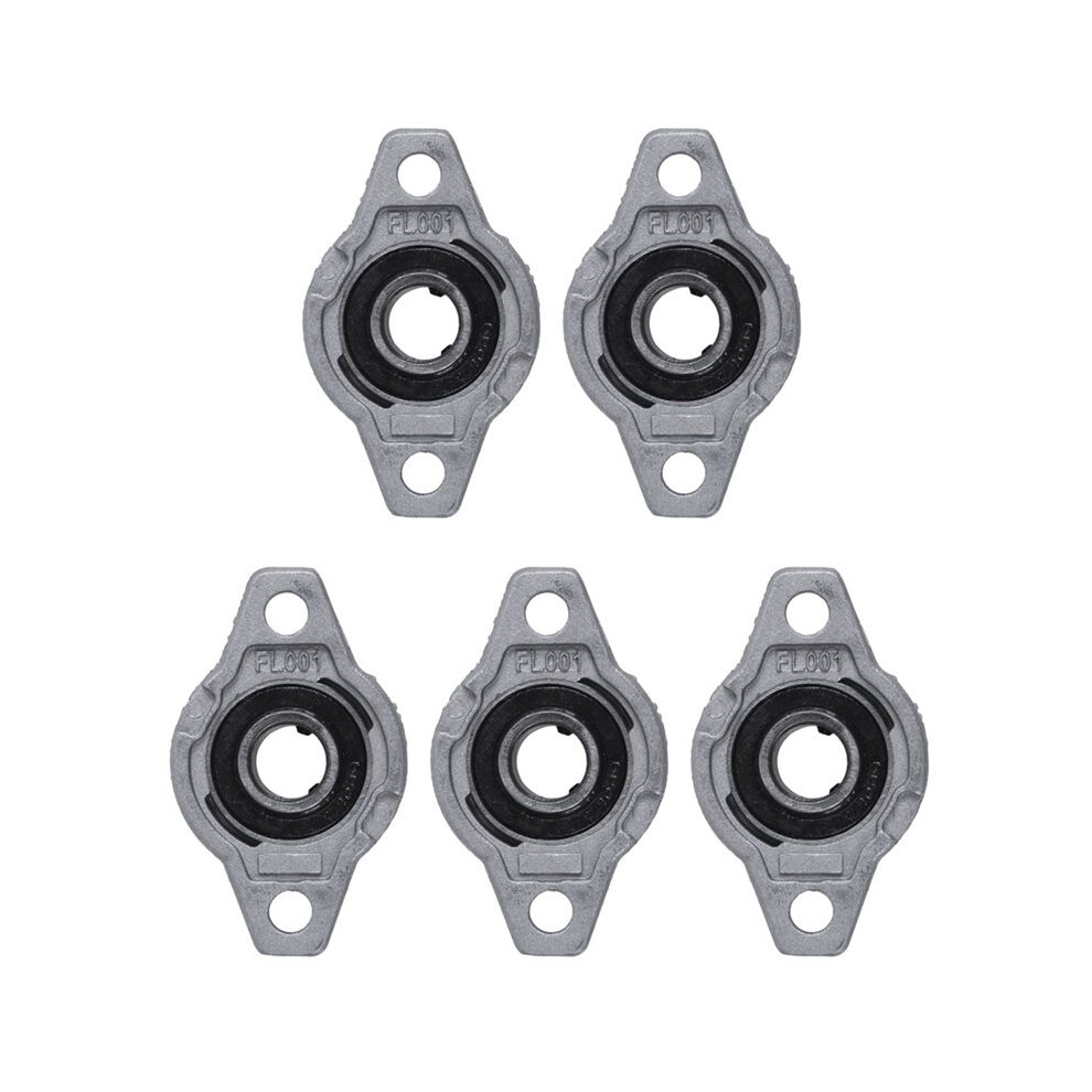 5X Fl001 Zinc Alloy 12Mm Bore Self Aligning Pillow Block Bearing Flange Gray/Black 6034214620529