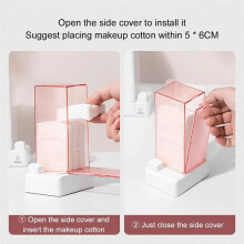 Automatic Cotton Pad Dispenser, Dustproof Cosmetic Organizer for Makeup & Nail Wipes, Press-Type, Lint-Free