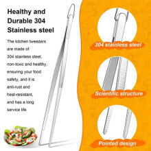 Kitchen Tweezers Tongs, Cooking Tweezers Stainless Steel -, Pasta, Plating and Pinching Delicate Small Pieces of Food