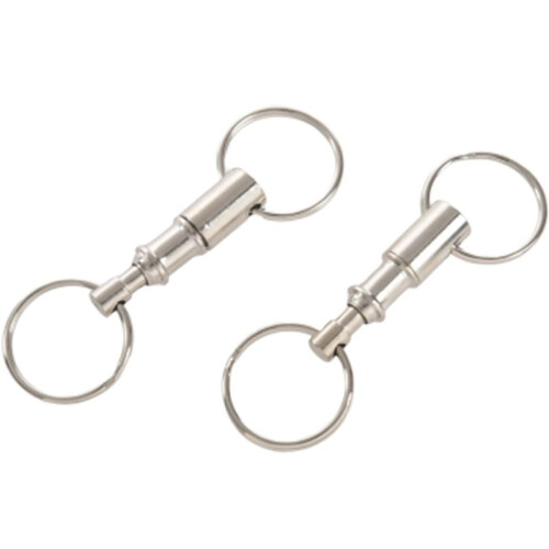8Pcs Heavy Duty Double Porte-Cles Pull Apart Snap Lock Support D'Anneau Tournant 2