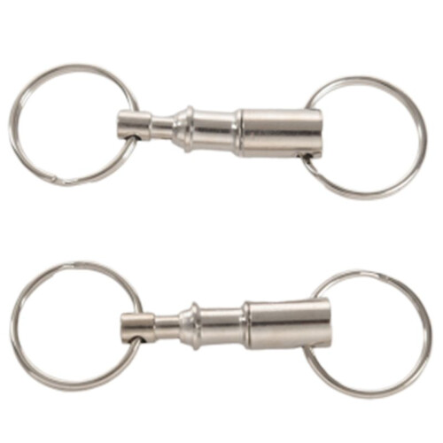 8 Pieces Removable Double Keychains Iron Nickel Double Detachable Keychain Double Keychain Rotating Ring Keychain 2