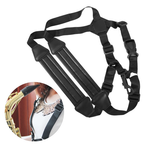 Saxophone Neck Strap Adjustable Shoulder Harness Comfortable Tenor Sax Neck Support for Long Playing 2