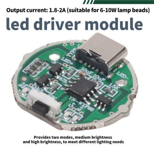 Side Press Strong Light Flashlight Driver Board  Circuit Board USB Interface Circuit Board DIY Accessories 10W 2