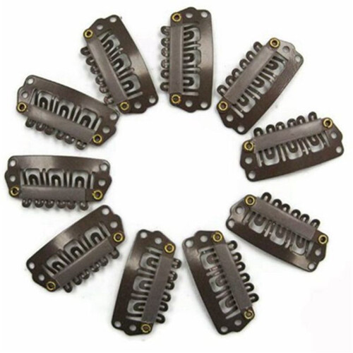 30pcs Brown Snap Clips U-Shape Metal Clips for Hair Extensions DIY 2