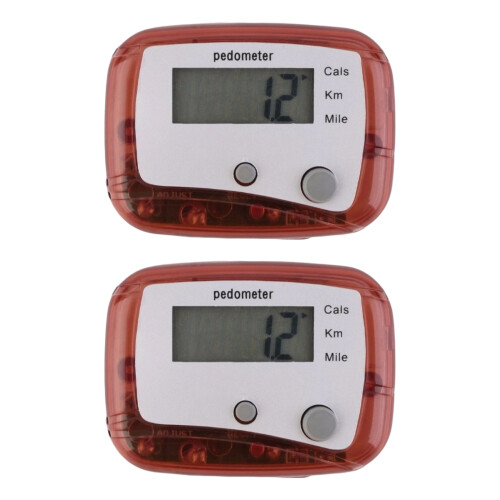 Petit podomètre numérique avec podomètre de marche à-Rouge