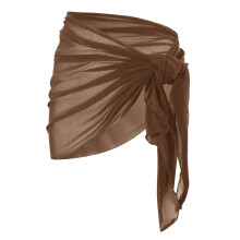 Sheer Short Skirt Functional Monokini Butt Wrap For-brown XL