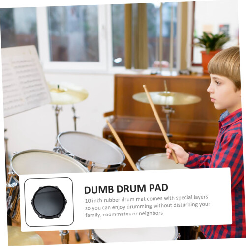 Drum Practice Pad with Quiet Rubber Rebound and Drummer Metronome for Beginners 2