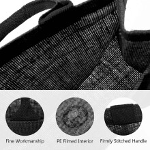 12PCS Black Burlap Tote, Jute Tote Bags with Handles & Laminated Interior, Wedding Bridesmaid Gift Bags, Blank Bags