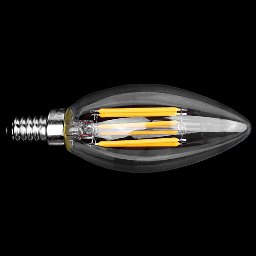 5X Dimmable E12 6W COB Edison Candle Flame Filament LED Light Bulb Lamp 10 x 3.5cm 1