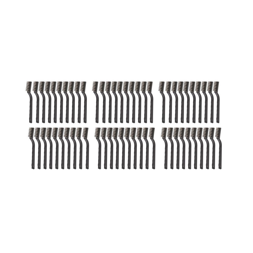 60 Pieces Handle Stainless Steel Wire Bristles Brush Set For Cleaning Welding Slag, Stain And Rust (Silvery) 6032985096963