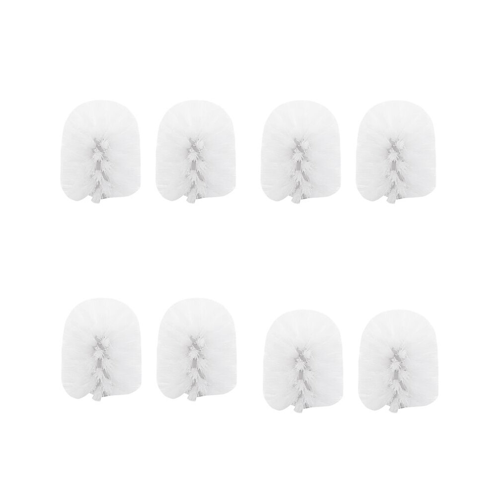 Replacement Spare Bathroom Accessory Plain Plastic Toilet Cleaning Brushes  Holders White (8x White Heads)