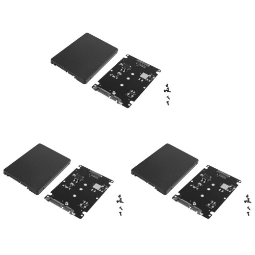 3X Black B + M Key Socket 2 M.2 NGFF () SSD to 2.5  Adapter Card with Case