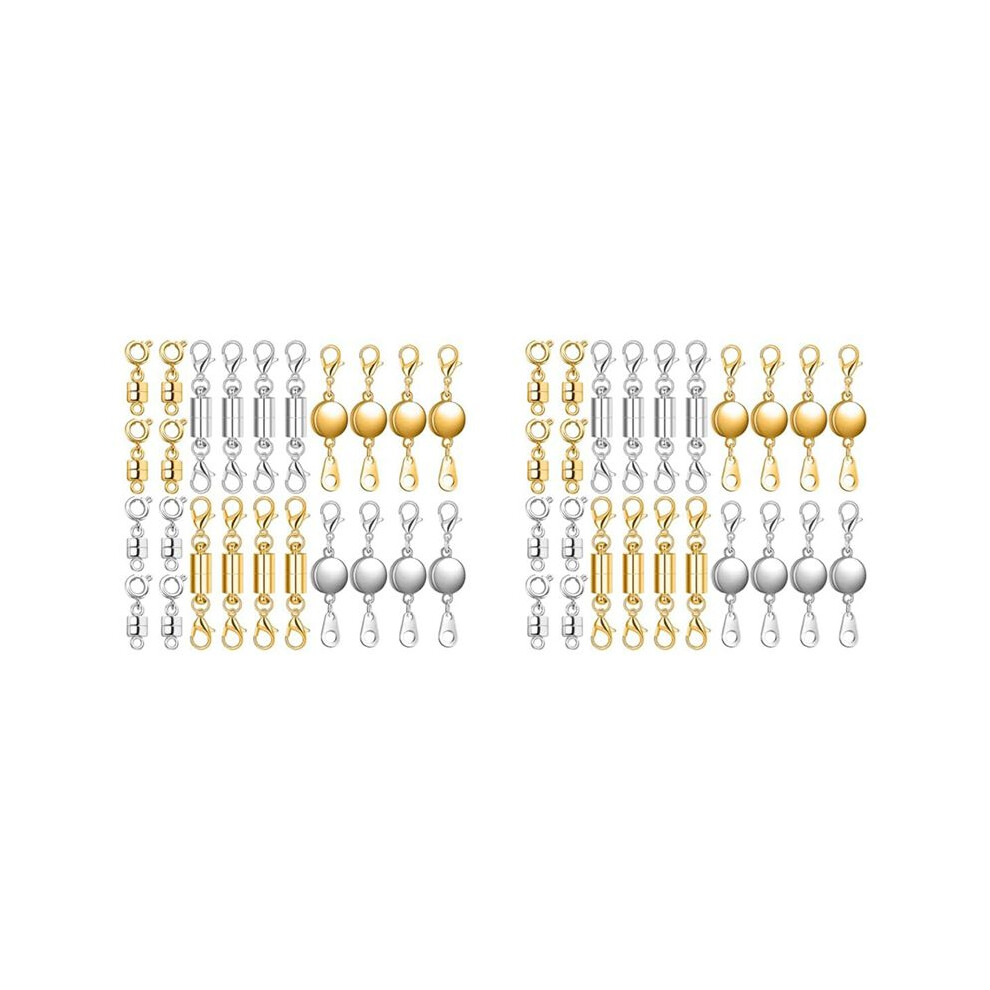 48 Pcs 3 Styles Magnetic Necklace Clasps And Closures,Magnetic Clasp Connector Locking Clasp Extender For Jewelry Making 6033209797406