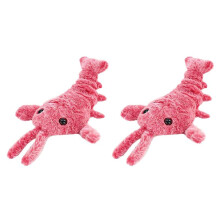 2X Floppy Lobster Hundleksaker Plysch Jumping Interactive Toy Motion Activated Moving Pet Toy, Plysh Pet Chew Toy,A