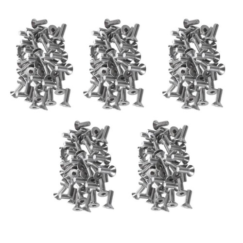 250 Pcs Stainless Steel Countersunk Screws, Hexagon Socket Hex Key Bolts M4 X 12mm