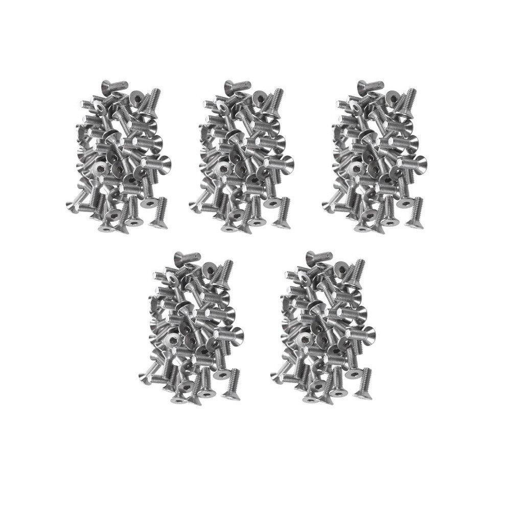 250 Pcs Stainless Steel Countersunk Screws, Hexagon Socket Hex Key Bolts M4 X 12Mm 6031121923866