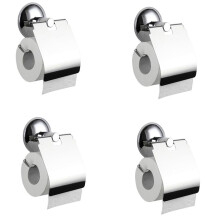 4X Stainless Steel Toilet Paper Holder Heavy Duty Suction Wall Mount Toilet Tissue Paper Holder Paper Roll Holder