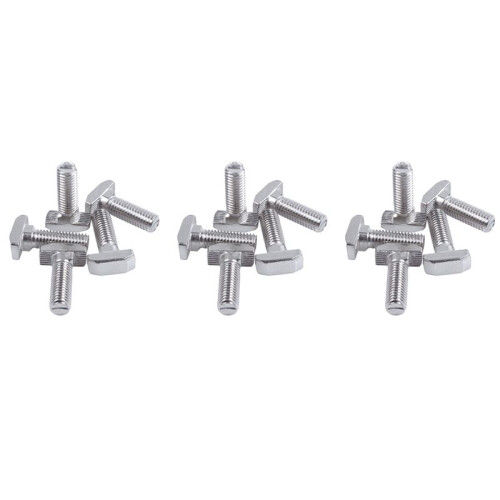 M8 Thread T-Slot Drop-in Stud Sliding Screw Bolt Silver Tone 15Pcs