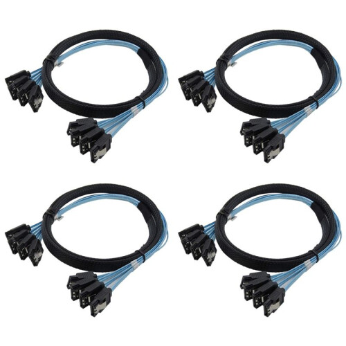 4X SAS Cable  Cable High Speed 6Gbps 4 /Set High Quality for Server 0.5 Meter