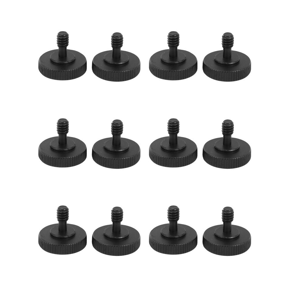 12X Thumb Screw Camera Quick Release 1/4 Inch Thumbscrew L Bracket Screw Mount Adapter Bottom 1/4 Inch-20 Female Thread Black 4712984180512