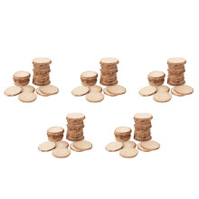 200Pcs 3-4CM Unfinished Natural Round Wood Slices Circles with Tree Bark Log Discs for DIY Crafts Home Party Decoration