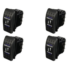 4X 12V 20A Winch in Winch Out -OFF- Rocker  7 Pin LED