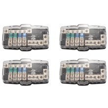 4X Distribution de Support de Fusible ANL Stéréo Audio de Voiture Multifonctionnelle LED 0 / 4Ga Socle de Boîte À Fusibles 4 Voies 30A 60A 80Amp
