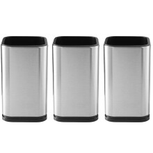 3X Stainless Steel Kitchen Utensil Holder, Kitchen Cutlery Storage, Utensil Organizer, Modern Rectangular Design,17X10cm